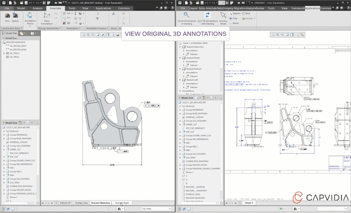 MBD Tools for Creo 2D to 3D sync